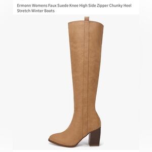 Faux suede knee high boots, new